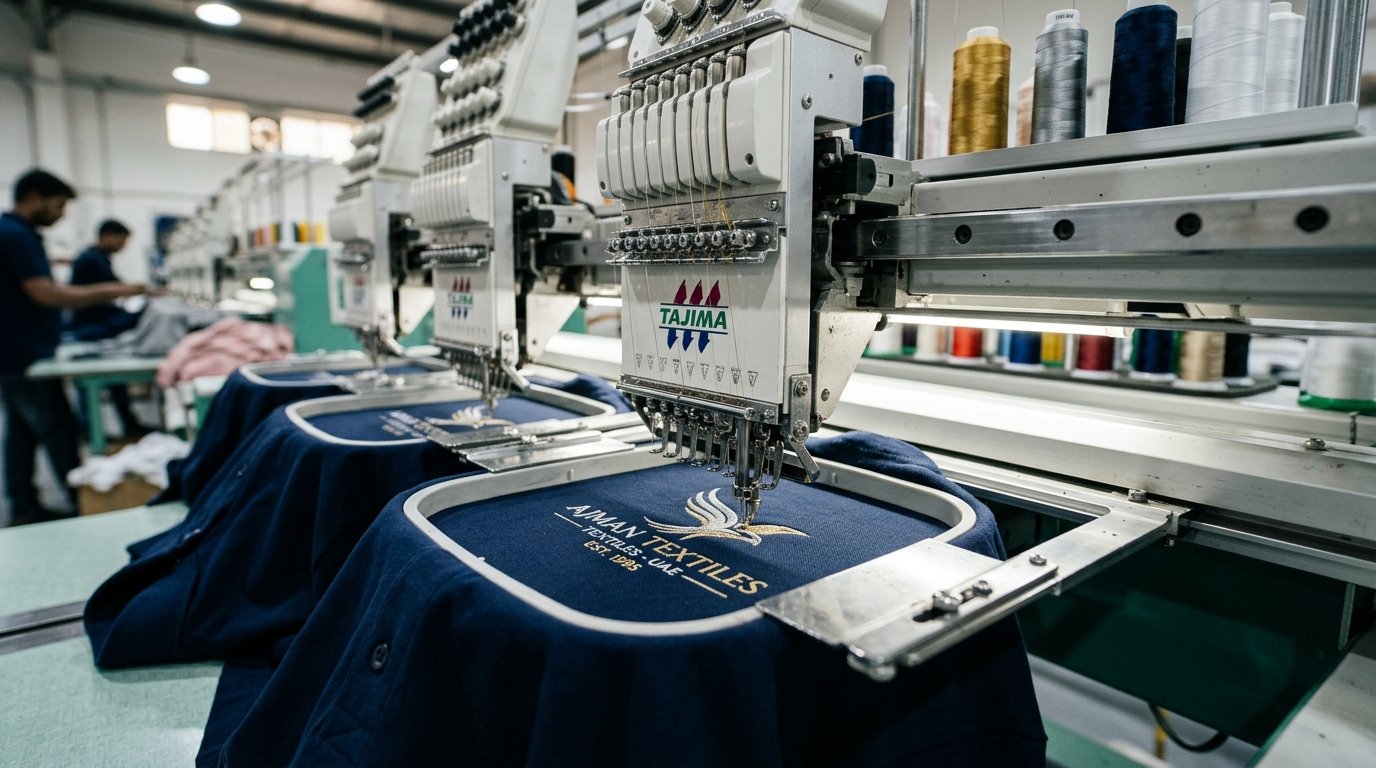Industrial textile manufacturing floor in Ajman UAE