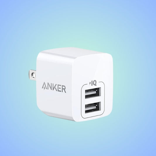 Anker PowerPort Mini Dual Port USB Charger with Foldable Plugs