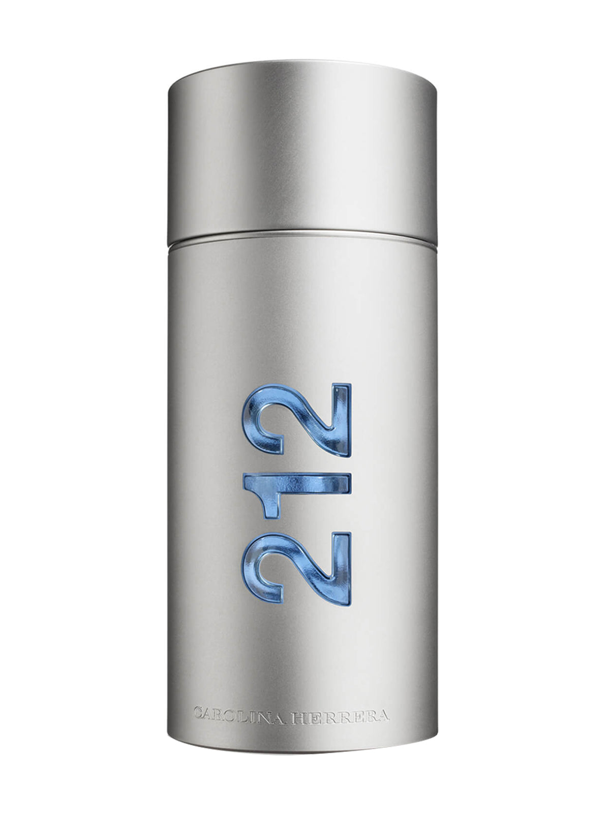 A transparent glass perfume bottle with a black cap, featuring the Carolina Herrera 212 logo. The bottle contains Carolina Herrera 212 Men Eau de Toilette 100ML.