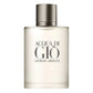 A transparent glass perfume bottle with a blue cap, featuring the Armani Acqua Di Gio logo. The bottle contains Armani Acqua Di Gio For Men Eau De Toilette 100ML.