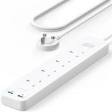 power strip with multiple AC outlets and USB ports 