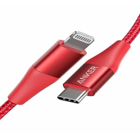 PowerLine +II USB-C Cable to Lightning 3ft Red
