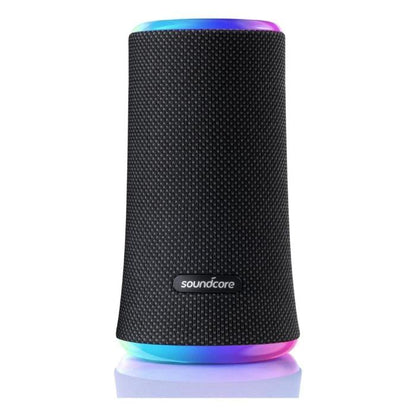 A portable Bluetooth speaker named Anker Soundcore Flare 2. It has a cylindrical shape 