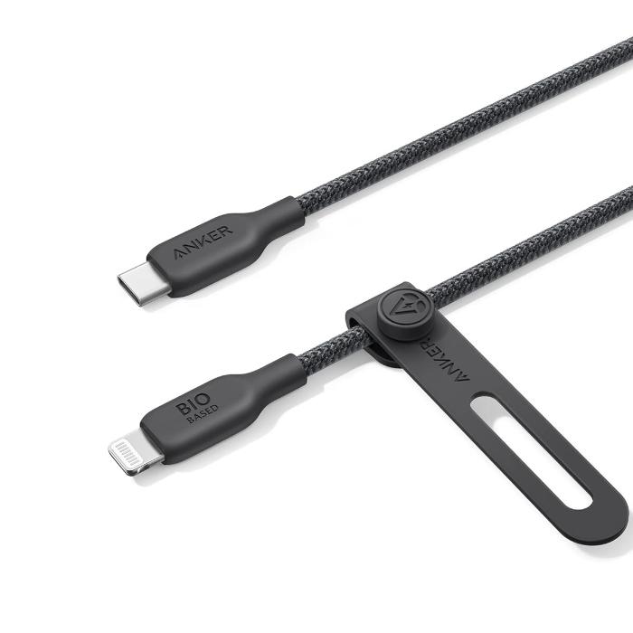 The Anker USB-C to Lightning Cable, 541 Cable (Phantom Black, 3ft) is a reliable and eco-friendly charging option for your iPhone or iPad. It features MFi certification, bio-based materials, durable construction, fast charging, and a sleek design.