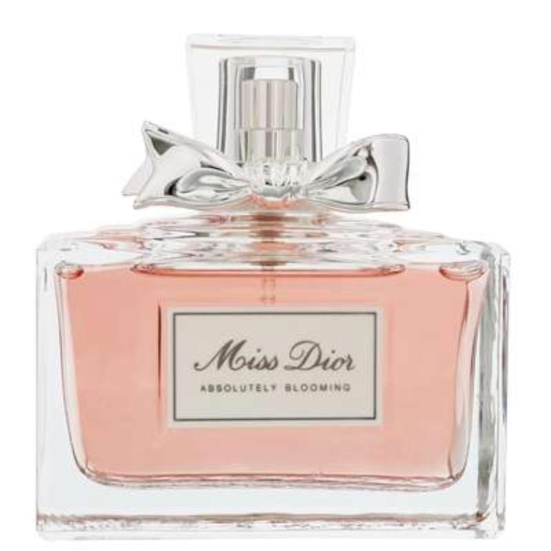 Dior Miss Dior Absolutely Blooming Eau de Parfum 100ML bottle: A close-up of a perfume bottle with a pink cap and a floral design.