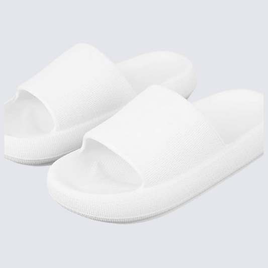 White Slippers for Hajj & Umrah - Open Toe Stylish Simplicity for Sacred Steps