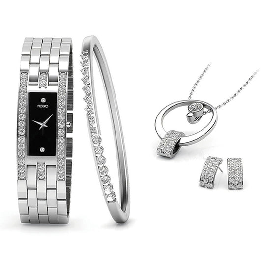 FIERRO Silver Plated Watch and Jewelry Set