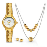 FIERRO Gold Plated Watch and Two-tone Jewelry Set