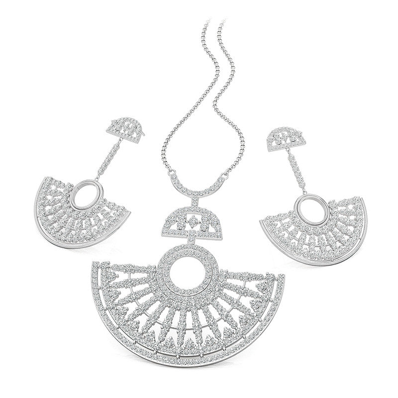 FIERRO Rhodium Plated Art Deco Jewelry Set