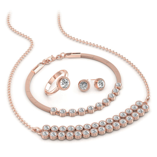 FIERRO  Rose Gold Plated Crystal Jewelry Set